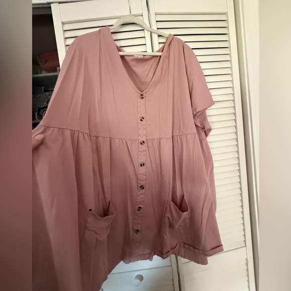 ASOS pink button down t shirt dress - Picture 4 of 6